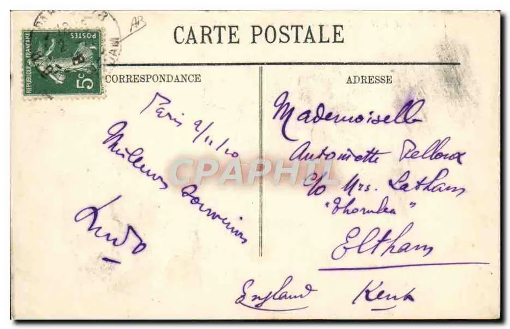 Aviação — Morane sobre Monoplan Blériot — LL. — LL. — N° 125 - Verso