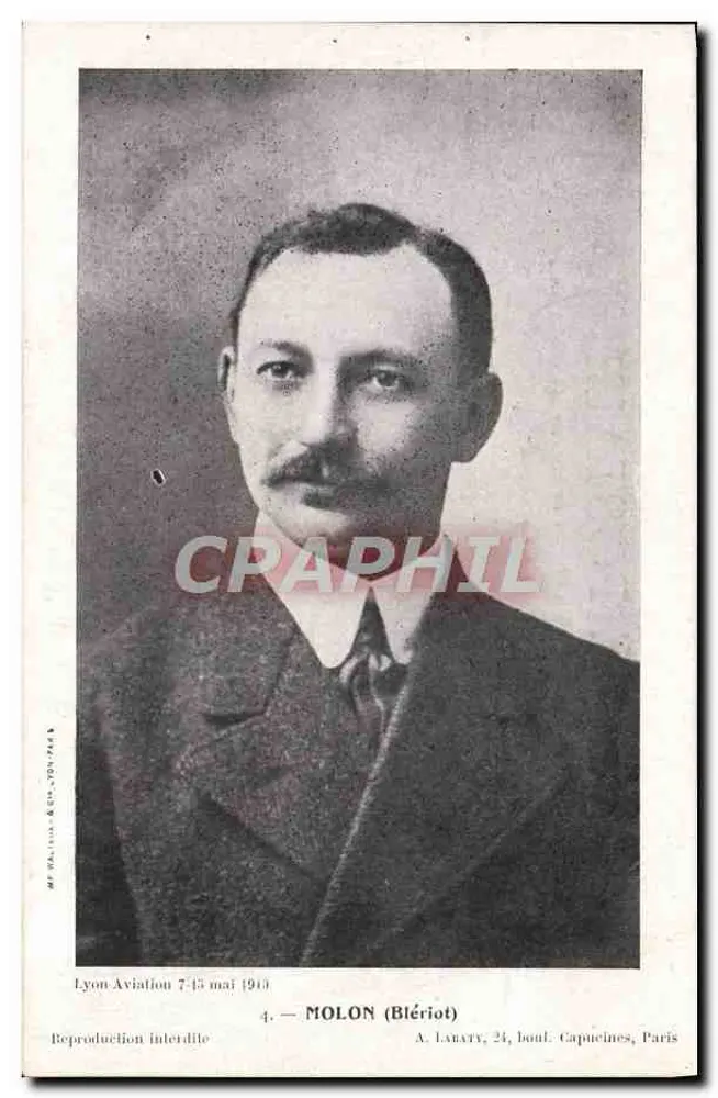 Molon (Blériot) — Flugzeugpilot — A. Laraby, 24, boulevard Capucines, Paris - Vorderseite