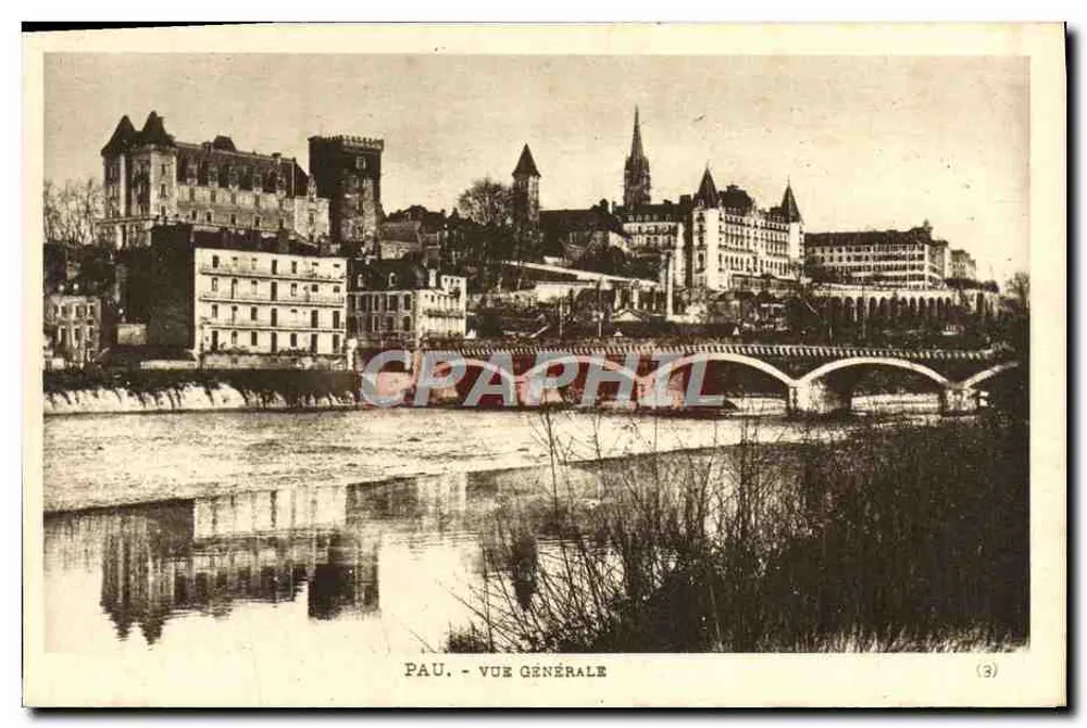Pau - Visão Geral — (3) — Héliogravure Labouche Frères, Toulouse - Frente