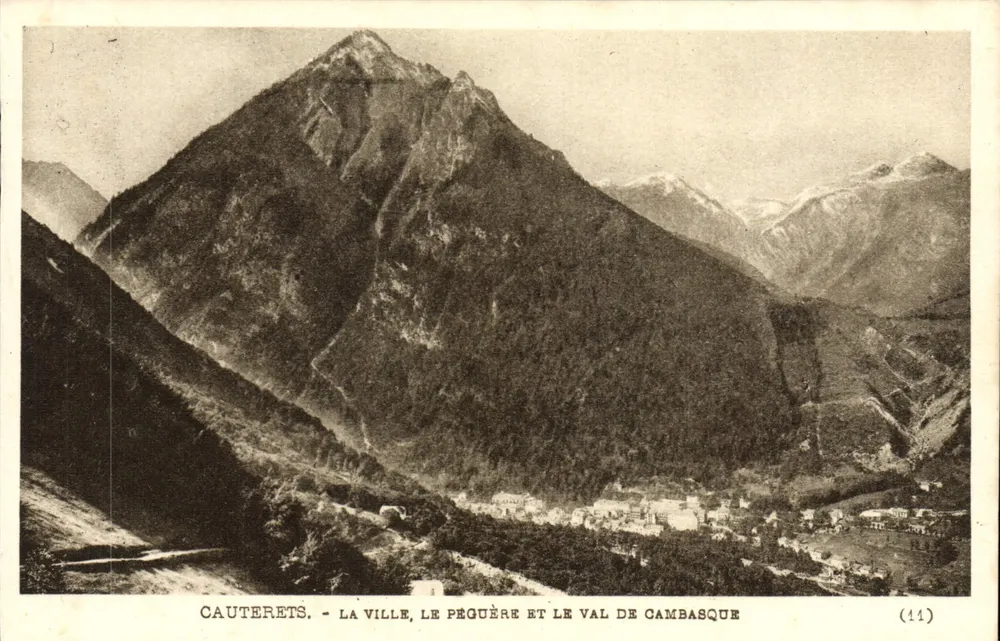 Cauterets - Die Stadt, der Péguère und das Val de Cambasque — Héliogravure Lahouche Frères, Toulouse, n°14 - Vorderseite