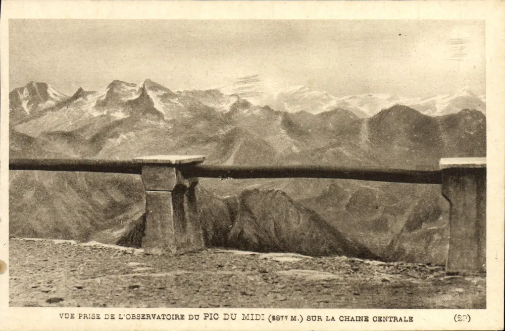 Aussicht vom Observatorium des Pic du Midi (2977 m.) über die Zentralkette — Verlag Héliogravure Labonche Frères, Toulouse — Seriennummer (2C) - Vorderseite