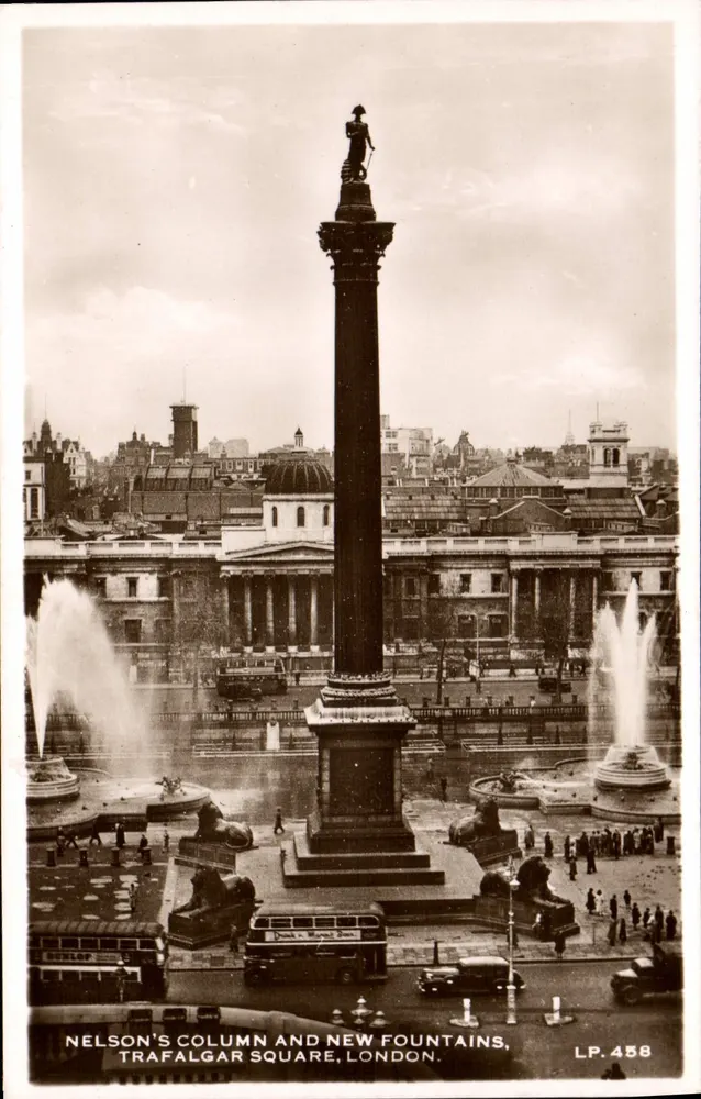 Nelsons Säule und neue Fontänen — Trafalgar Square, London — Lansdowne Production Co. LP.458 - Vorderseite