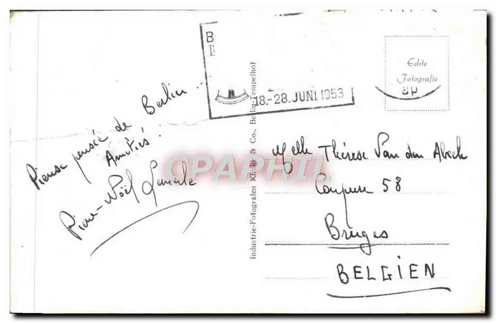 Berlim, Kurfürstendamm, frente à Uhlandstraße — Casa da França, neon Paicos Cigaretten e O beijo vermelho — editor B 571 - Verso