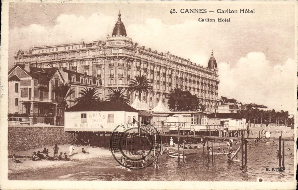 CANNES — Hotel Carlton — Wydawca: B.F., nr 45 - Awers