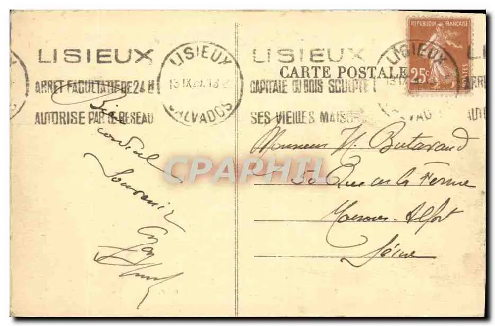 Lisieux — Vue générale — G.B. éditeur - Verso
