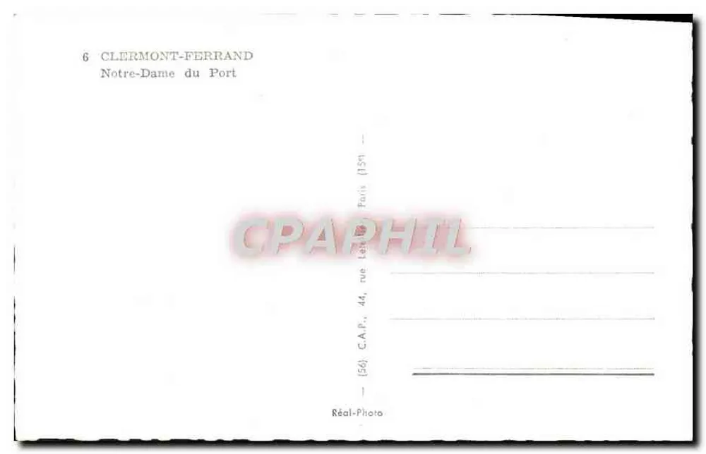Clermont-Ferrand — Nossa Senhora do Porto — C.A.P. Paris - Verso