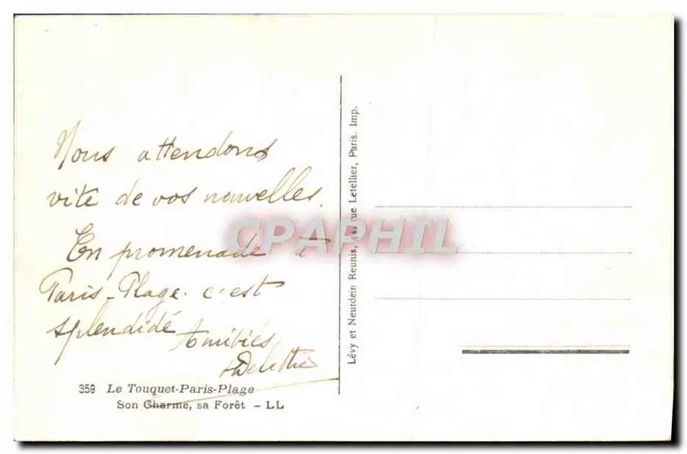 Floresta de Le Touquet-Paris-Plage — Caminho sob os bétulas — LL - Verso