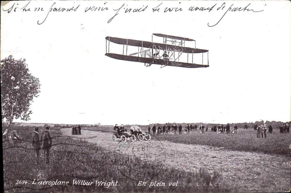 Das Flugzeug Wilbur Wright — In der Luft — L.V.&C° Nr. 3694 - Vorderseite