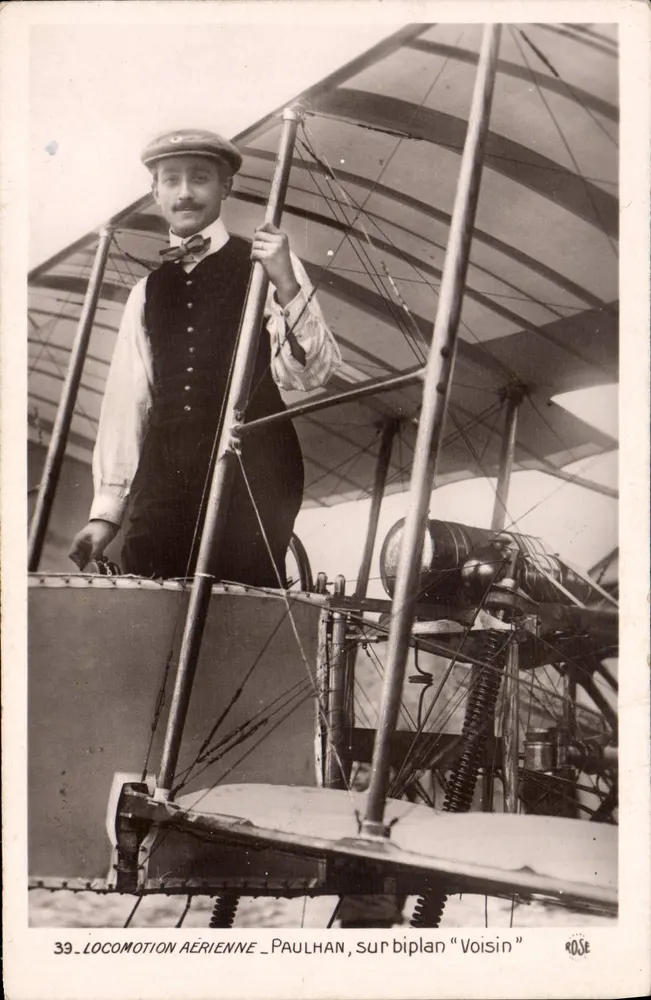 Paulhan auf dem Biplan "Voisin" — Luftfahrt — Verlag ROSE, Nr. 39 - Vorderseite