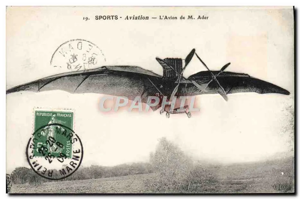 O Avião de M. Ader — Esportes - Aviação — Editor E.D. n°19 - Frente
