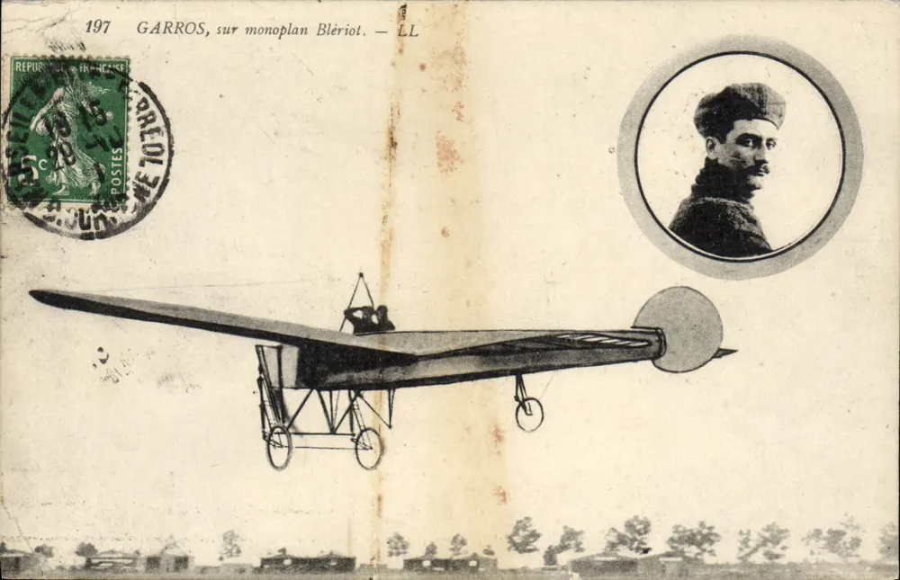 Garros, sur monoplan Blériot — LL — éditeur LL, n° 197 - Recto