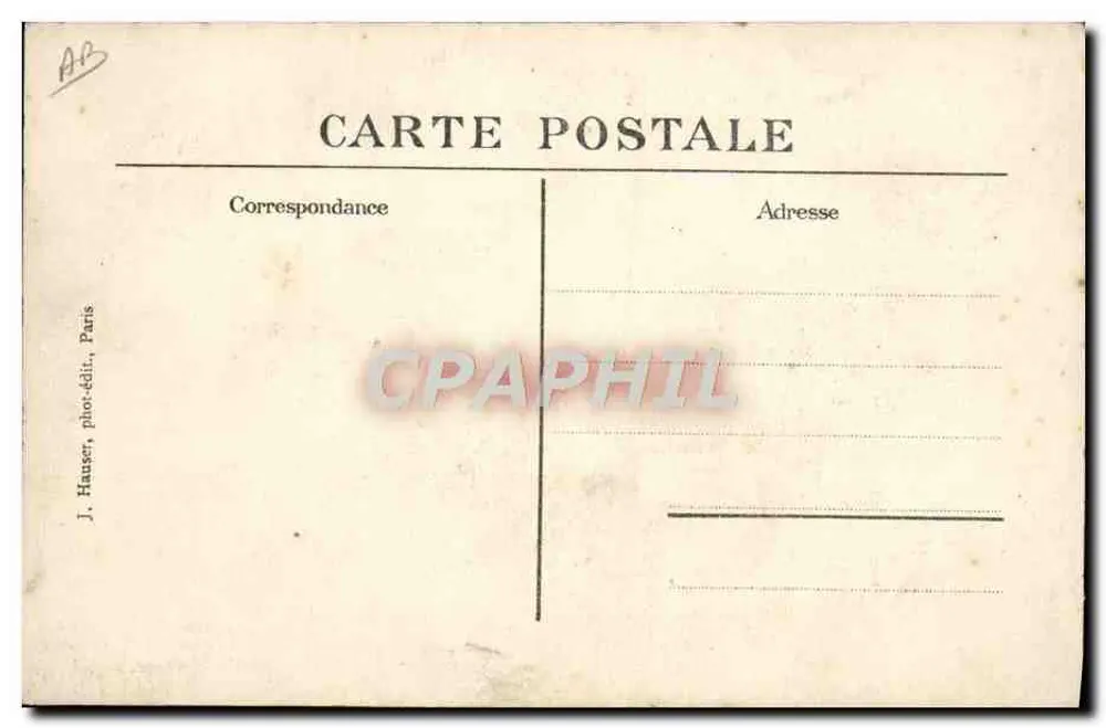 Monoplan Blériot, geflogen von Garros — Serie 1512 — J. Hauser, Paris - Rückseite