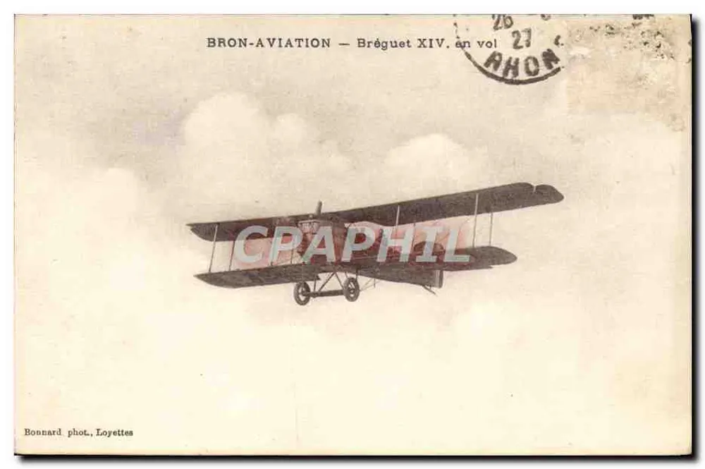 Bréguet XIV im Flug — Bron-Aviation — Bonnard phot., Loyettes - Vorderseite