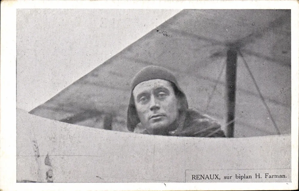 Renaulx en biplaza H. Farman — piloto — edición - Anverso