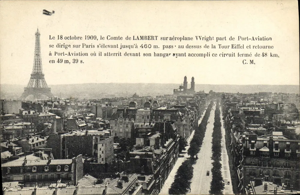 Paris — Flugbahn des Grafen Lambert — C. M. Verlag - Vorderseite