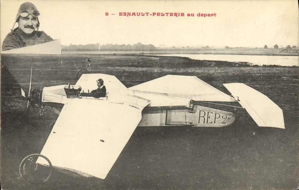 Flieger Esnault-Pelterie — Start des Flugzeugs REP.2 — Verleger S.R.A. - Vorderseite