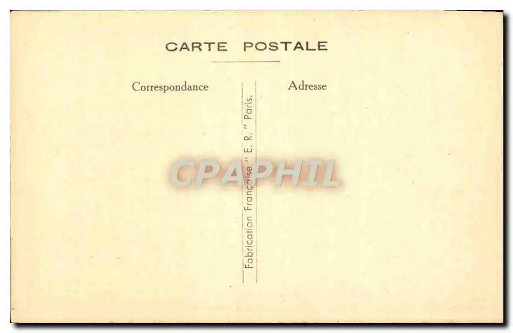 Pescador perto de um lago — casa à beira d'água — Editor E.R. Paris - Verso