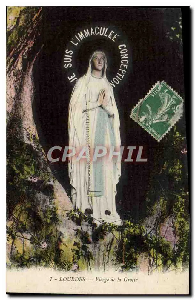 Lourdes — Virgem da Gruta — editor não identificado, n°7 - Frente