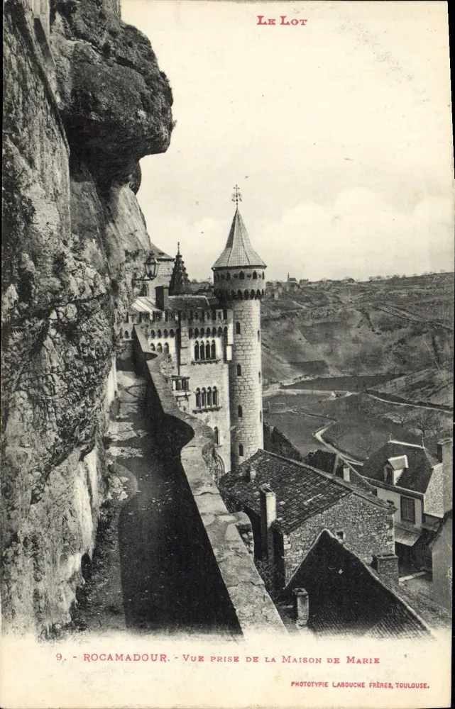 Rocamadour — Ansicht vom Haus von Marie — Phototypie Labouche Frères, Toulouse, n°9 - Vorderseite