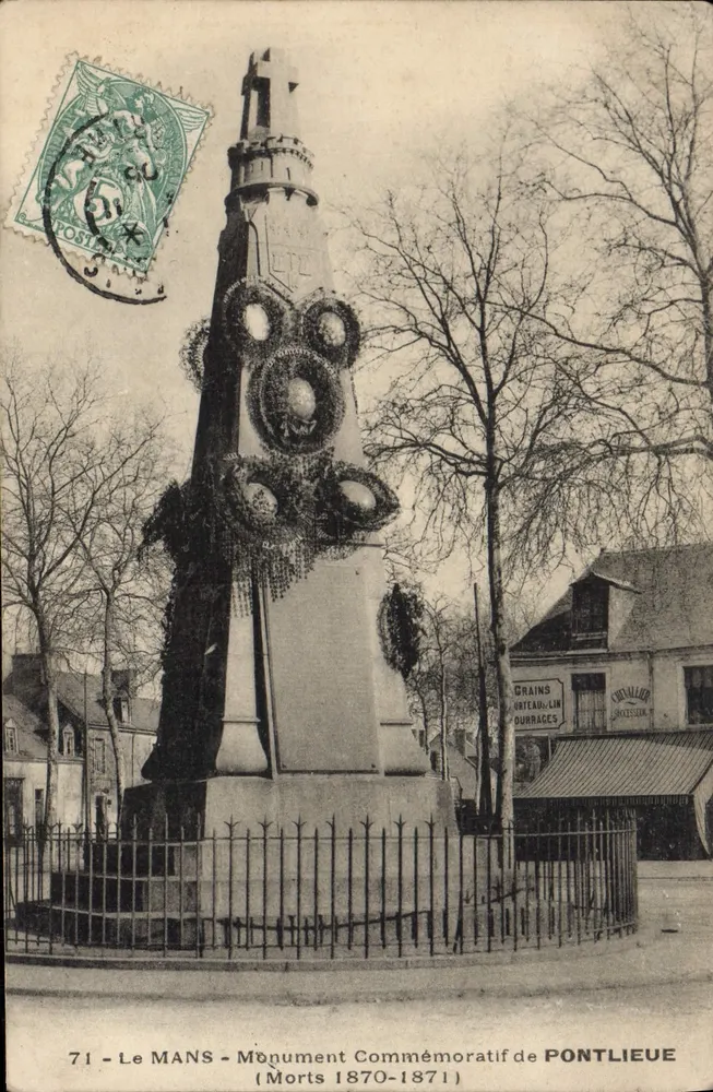 Le Mans - Gedenkstein für die Toten 1870-1871 — Verlag PONTLIEUE, Nr. 71 - Vorderseite