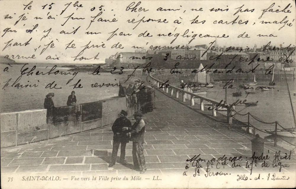 Saint-Malo — Ansicht auf die Stadt vom Môle — LL. n°75 - Vorderseite