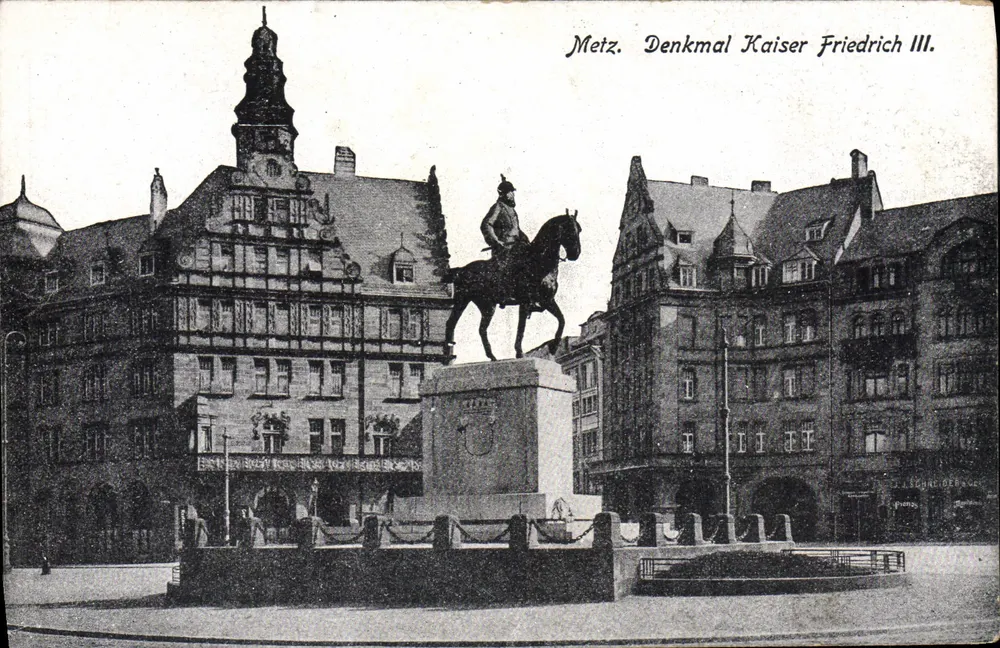 Metz. Monument voor keizer Frederik III — uitgever J. L. Schneidewind - Voorkant