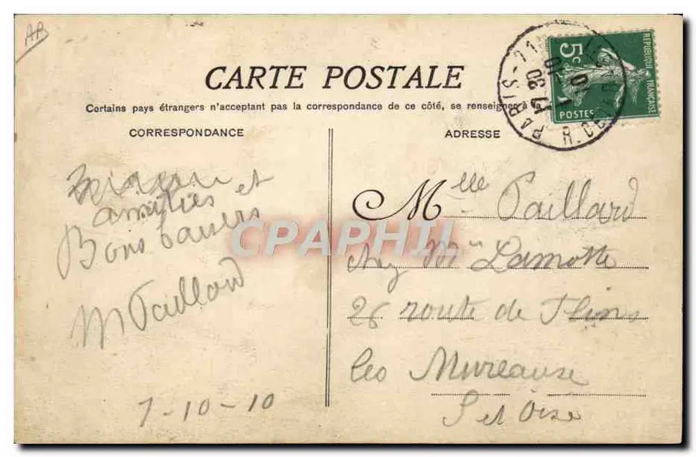 Doppeldecker Farman — Grande Semaine d'Aviation — F.F. Paris - Rückseite