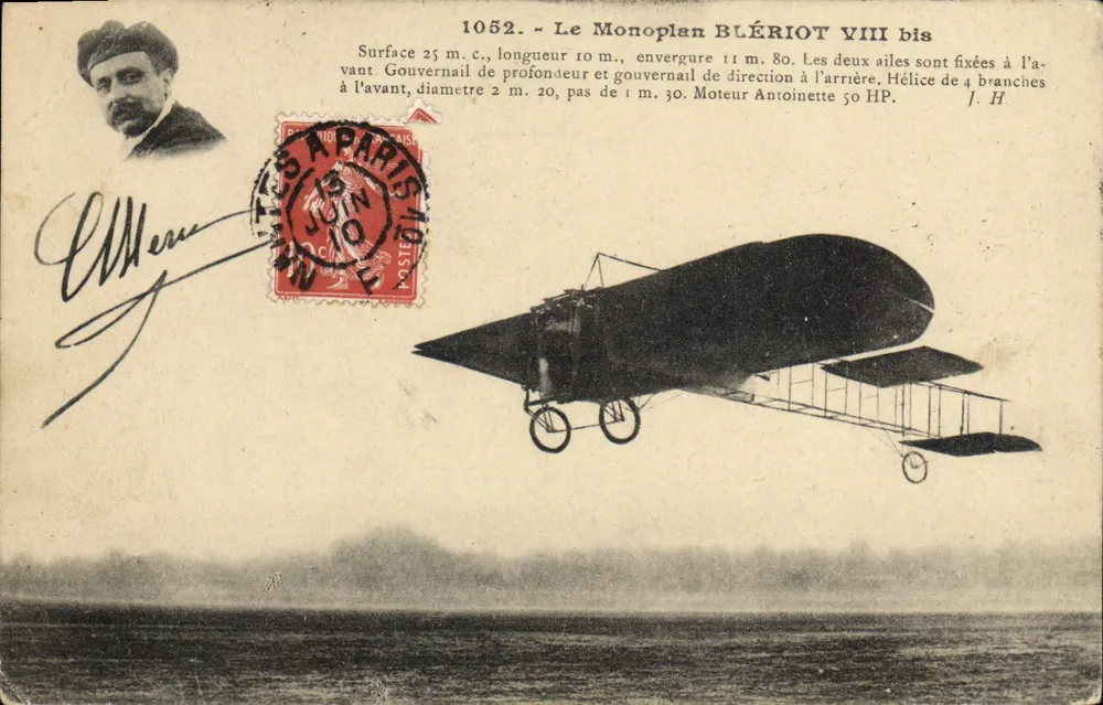 O Monoplan BLÉRIOT VIII bis — avião — J. Hauser, fot.-edit., Paris - Frente