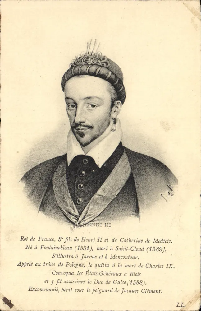 Henri III — König von Frankreich, dritter Sohn von Henri II und Catherine de' Medici — LL - Vorderseite