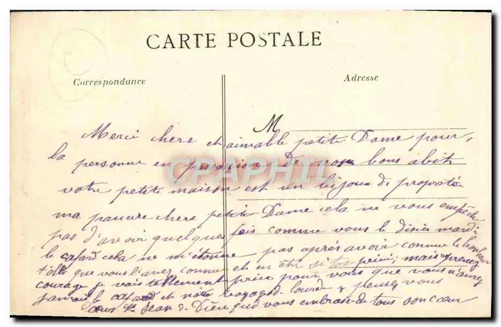 Gemeinschaft La Haie-Mahéas — Innenansicht der Kapelle — Verleger A. Sanière - Rückseite