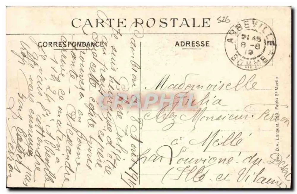 Arras — Ruinen des Rathauses und des Glockenturms nach dem Bombenangriff vom 21. Oktober 1914 — N°27 - Rückseite