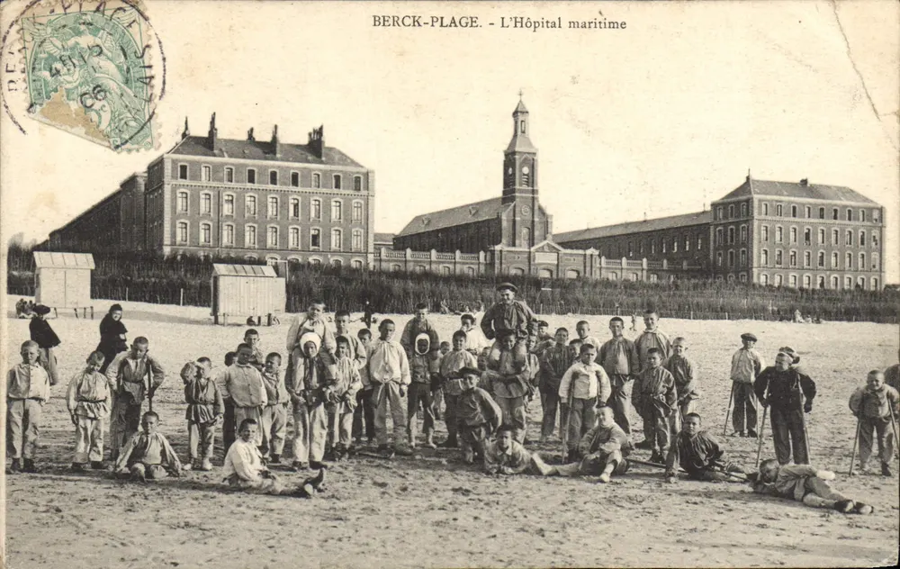Berck-Plage - O Hospital Marítimo — editor L. Courtoisian, série não visível - Frente