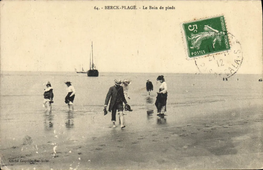 Berck-Plage — O Banho de Pés — Cliché Coquille-Berckoise - Frente