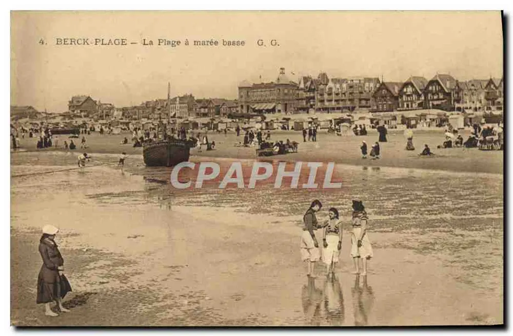 Berck-Plage — A Praia com maré baixa — G.G. - Frente