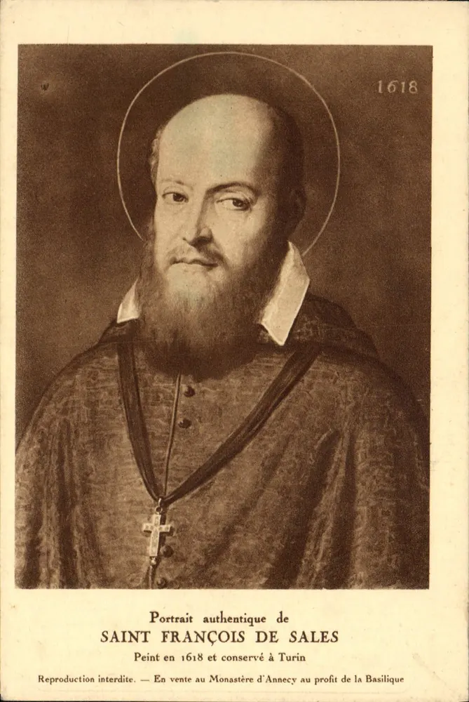 São Francisco de Sales — Retrato autêntico pintado em 1618 e conservado em Turim — Edição das «Études», Paris - Frente