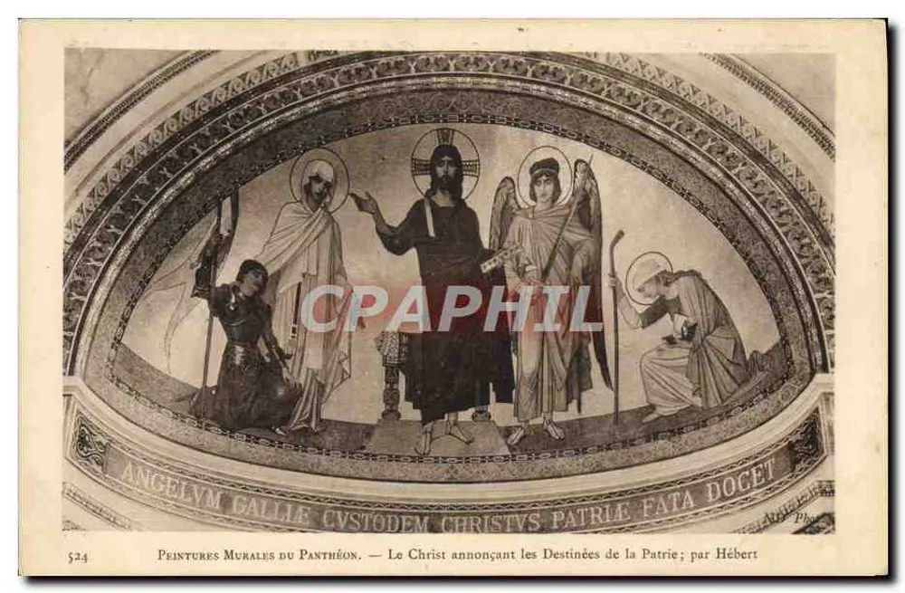 Wandmalereien des Panthéons — Christus verkündet das Schicksal des Vaterlandes; von Hébert - Vorderseite
