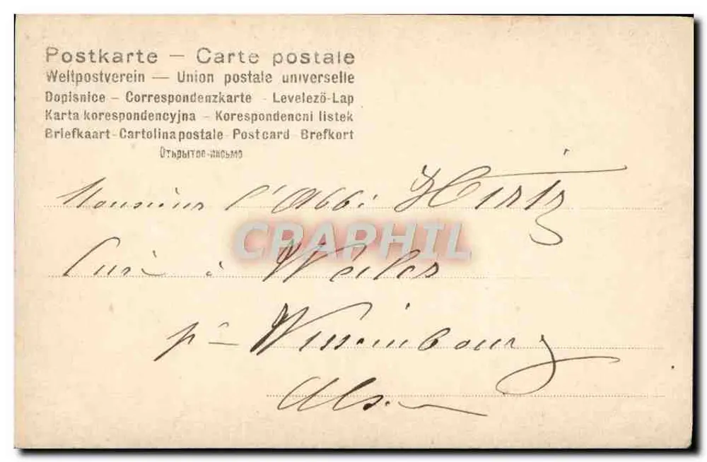 Velho padre em traje eclesiástico — cena de jardim — Aristophot Leipzig 1902 - Verso