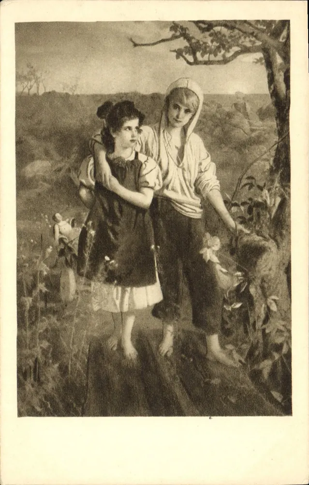 Romeo und Julia am Rand eines Feldes — Nachbildung von Ernst Stuckelberg — Verleger Paul von Paul, Buchdruckerei, Köln - Vorderseite