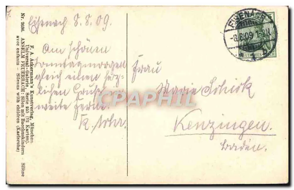 Sibila com crianças — gravura — F.A. Ackermann's Kunstverlag, Munique, n° 2636 - Verso