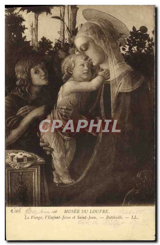 Die Jungfrau, das Kind Jesus und der Heilige Johannes — Musée du Louvre — Botticelli — LL. - Vorderseite