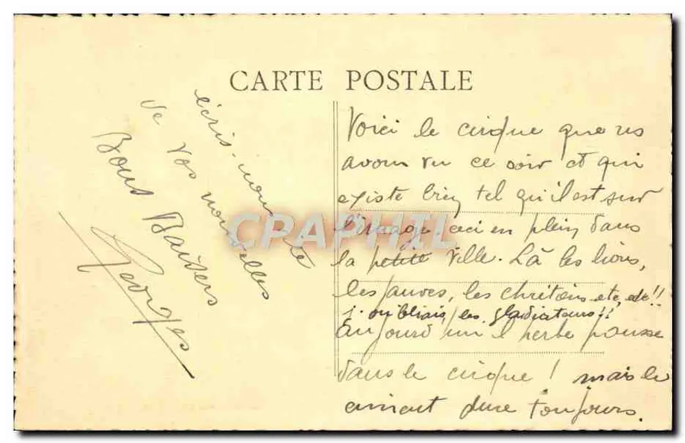 Cherchell (Alger) — O Teatro Romano transformado no século III em Amphiteatro — Livraria Tiriaki - Cherchell - Verso