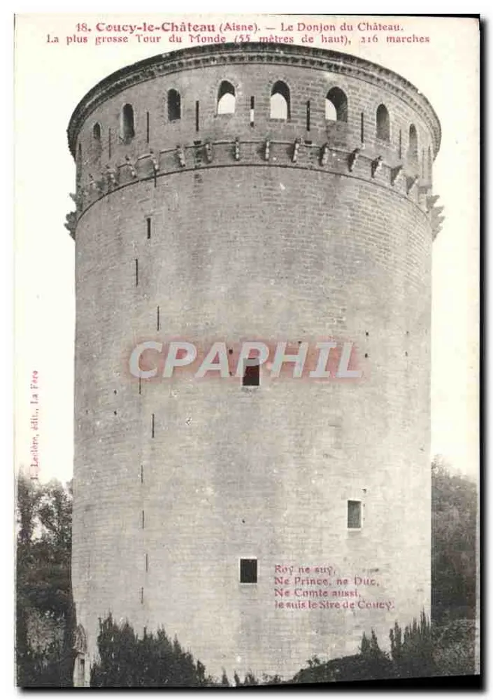 Coucy-le-Château (Aisne) — O Donjon do Castelo — La Feo, editor - Frente