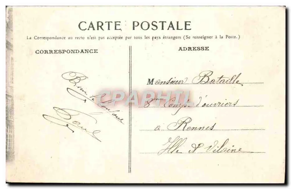 Cour d'honneur do Bispo — Verdun — Edição R. Vacher, Verdun - Verso