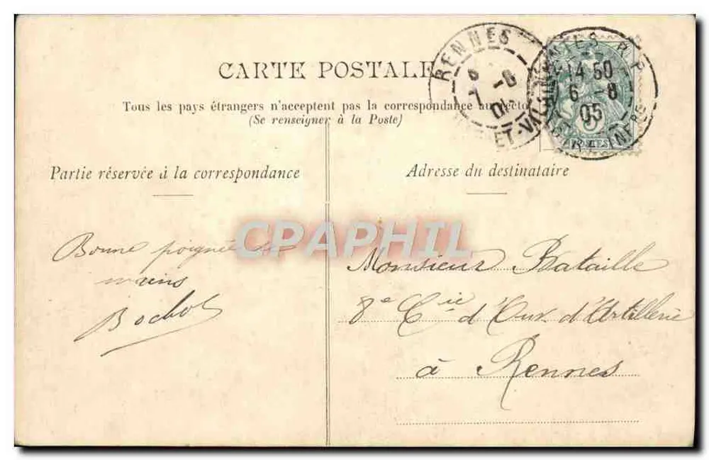 NANTES — O Palácio de Justiça — Brevet L. D. F. - Verso