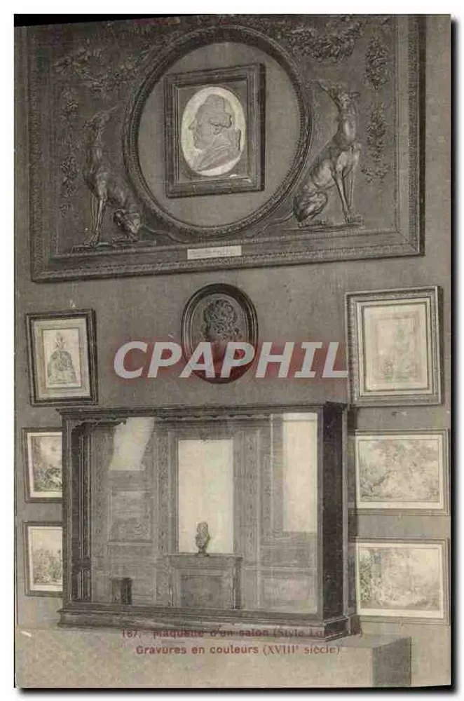 Modell eines Salons (Stil Louis XV) — Farbgravuren (18. Jahrhundert) — Editions du Vieux Paris Artistique et Pictorosque, Nr. 167 - Vorderseite