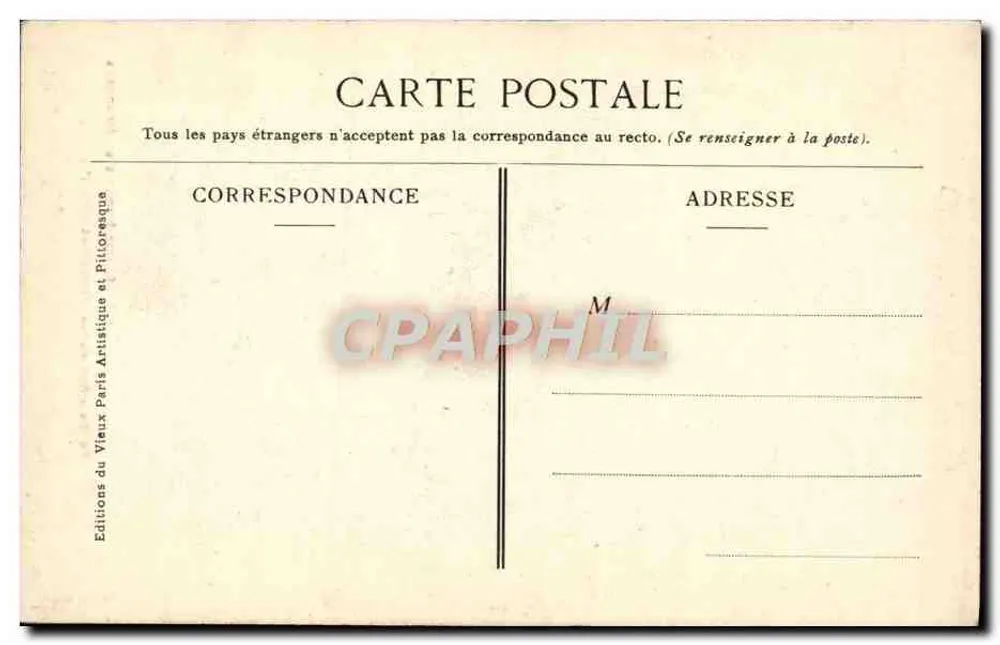 Musée des Arts Décoratifs — Französische Schmuckstücke (18. Jahrhundert) — Éditions du Vieux Paris Artistique et Pittoresque n°184 - Rückseite