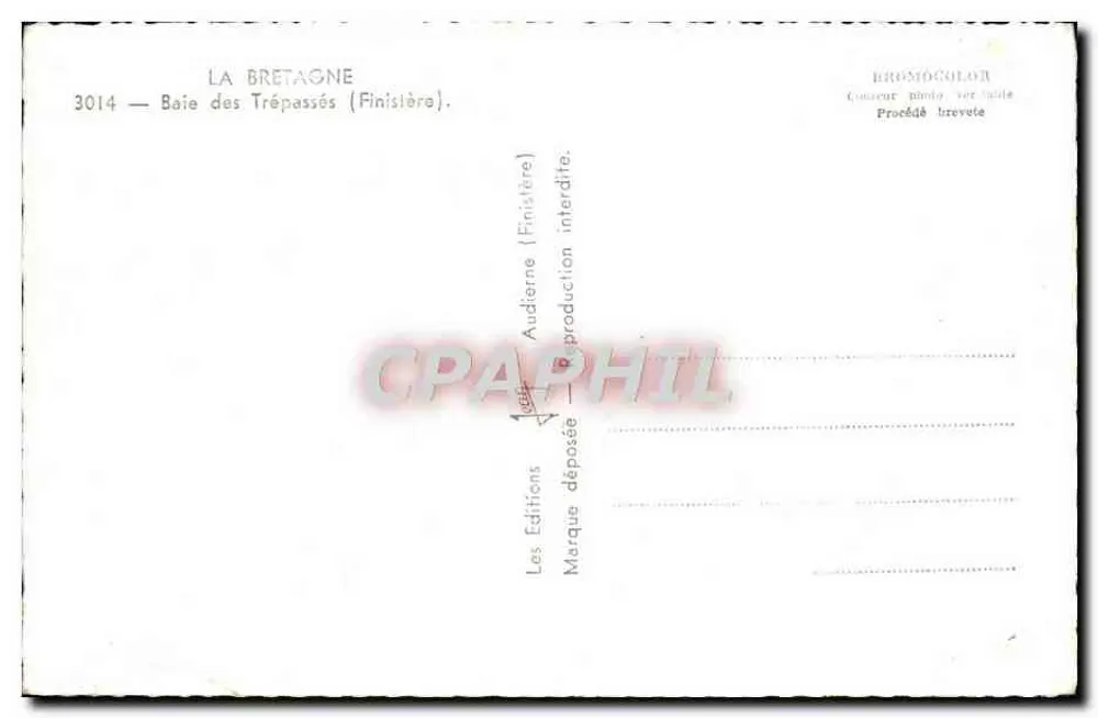Baía dos Falecidos — Finistère — Éditions Audierne - Verso