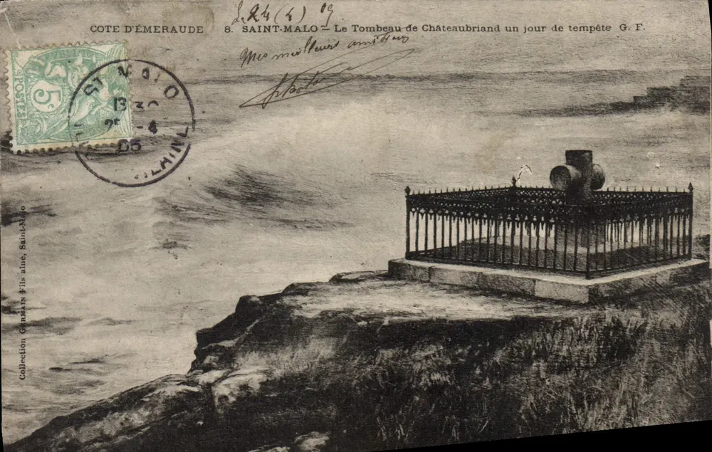 Saint-Malo — Das Grab von Châteaubriand an einem Sturmtag G.F. - Vorderseite
