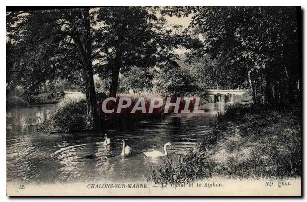 Chalons-sur-Marne — O Canal e o Sifão — ND. Fot. - Frente