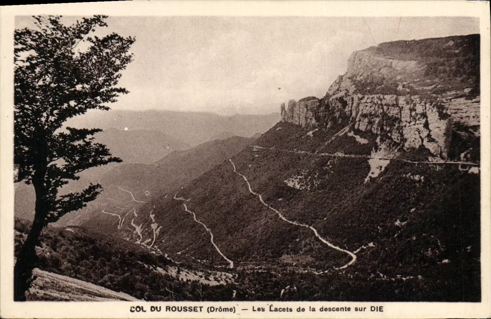 Col du Rousset (Drôme) — Die Kurven der Abfahrt nach Die - Vorderseite